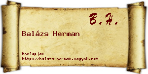 Balázs Herman névjegykártya